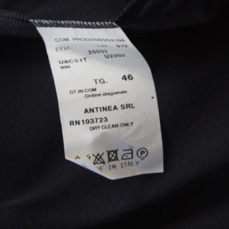 Emporio Armani Black Sheer Silk Embellished Satin Trim Blouse L Bon état - En vente à Dubai, Al Qouz 2