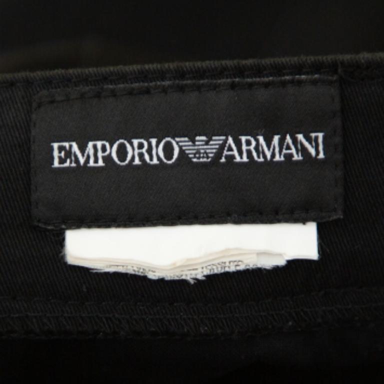 Emporio Armani Black Side Trim & Button Detail Trousers M For Sale 2