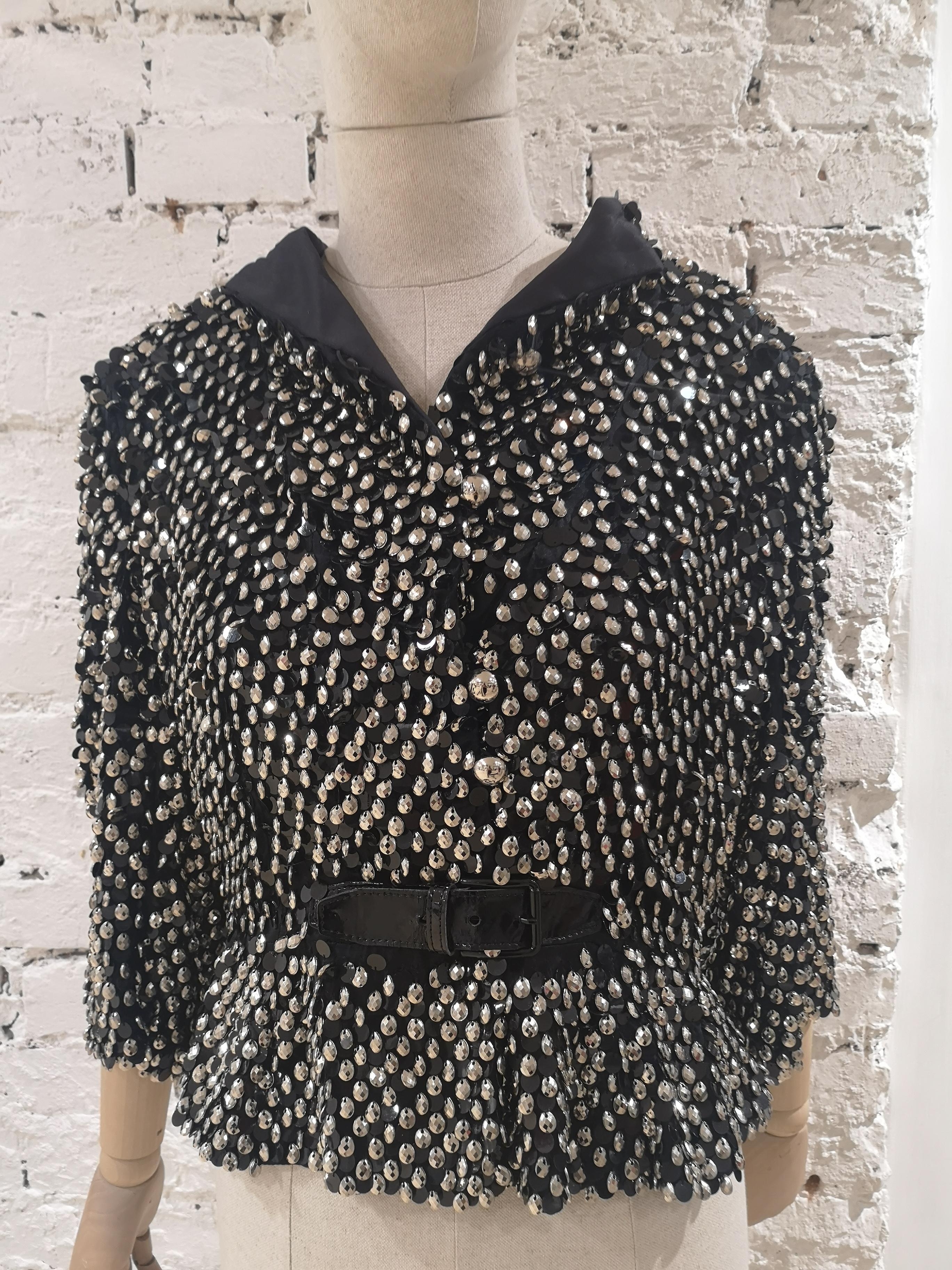 Emporio Armani Black silk jacket For Sale 6