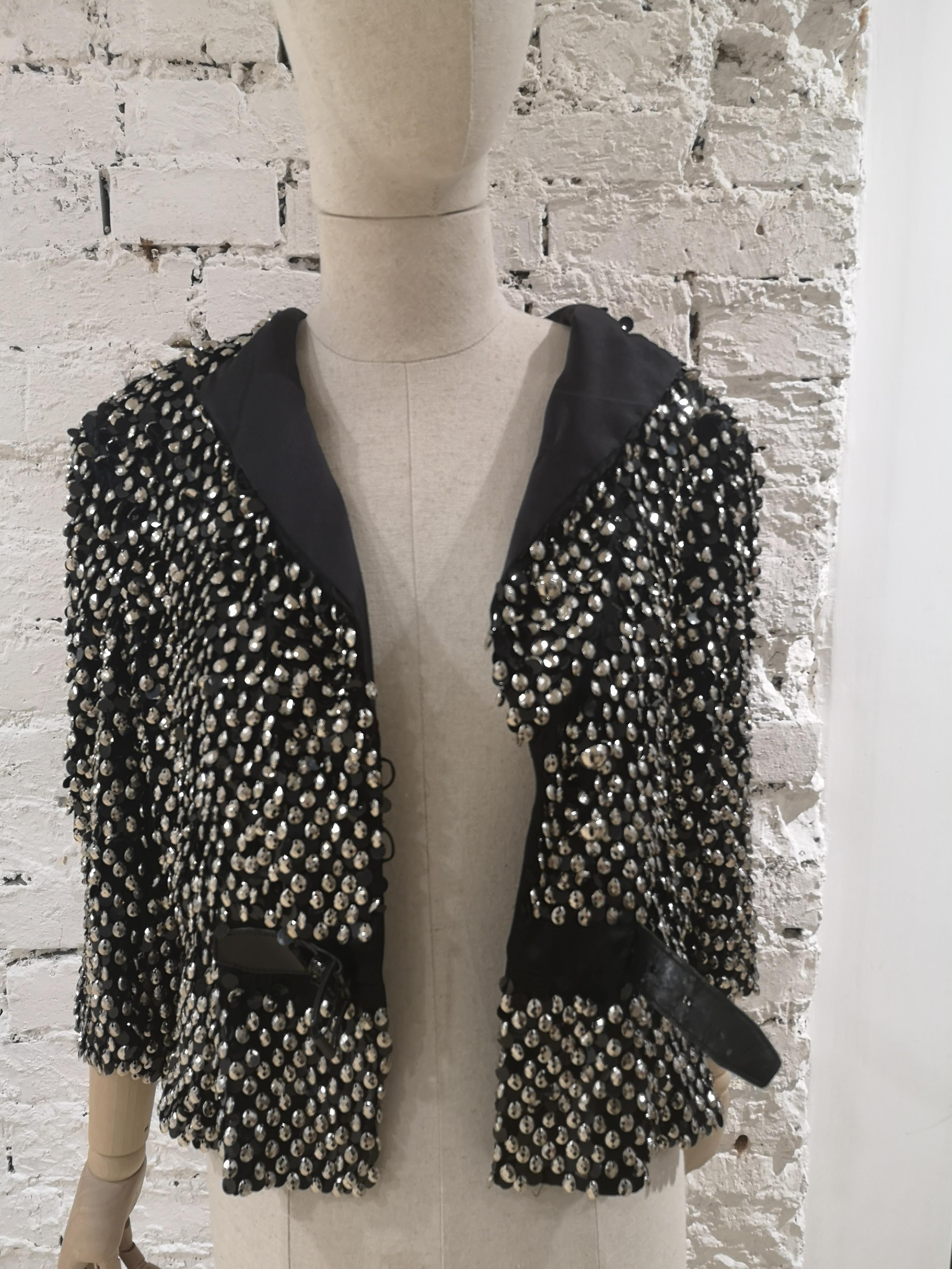 Emporio Armani Black silk jacket For Sale 9