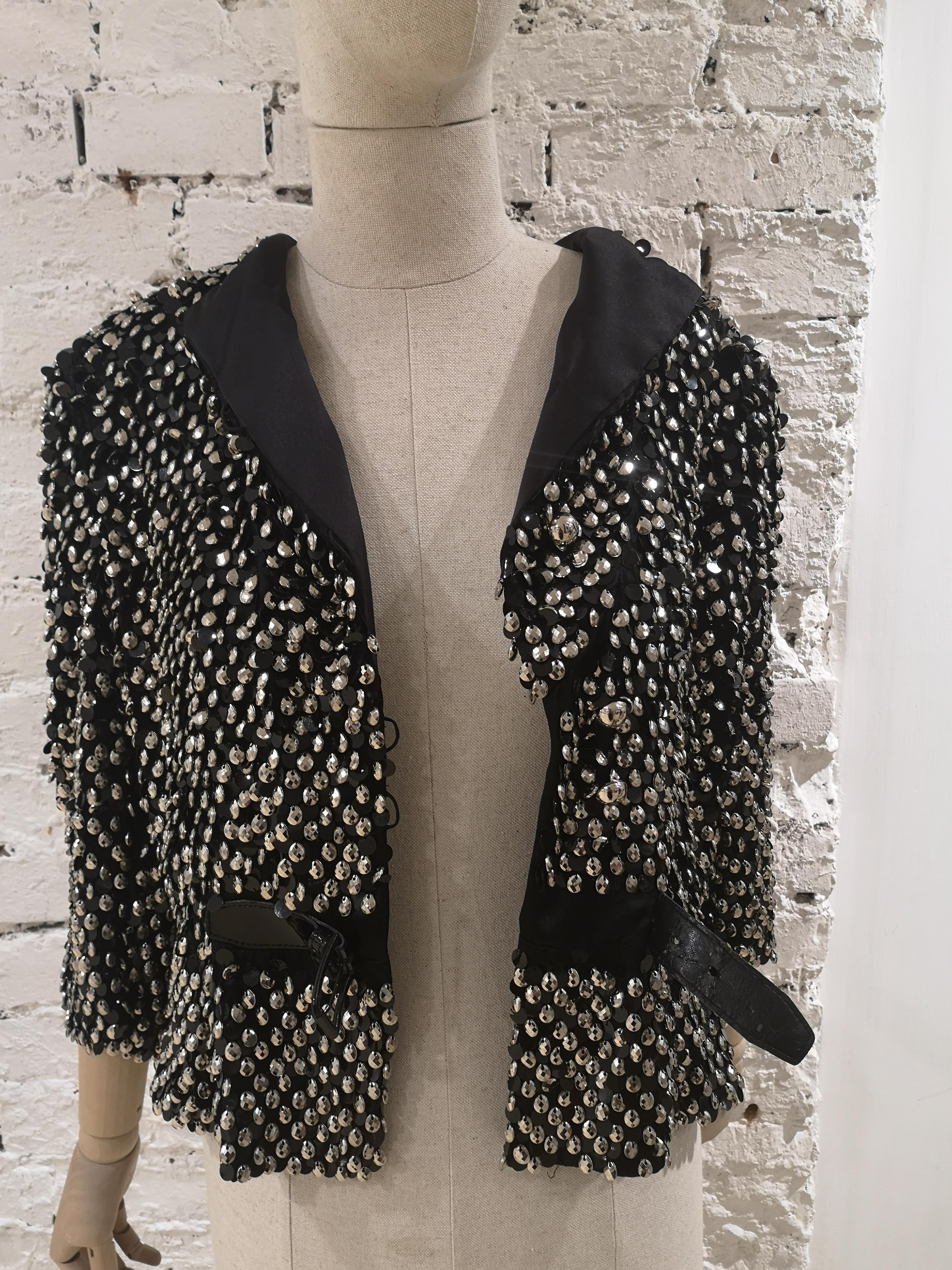 Emporio Armani Black silk jacket For Sale 10
