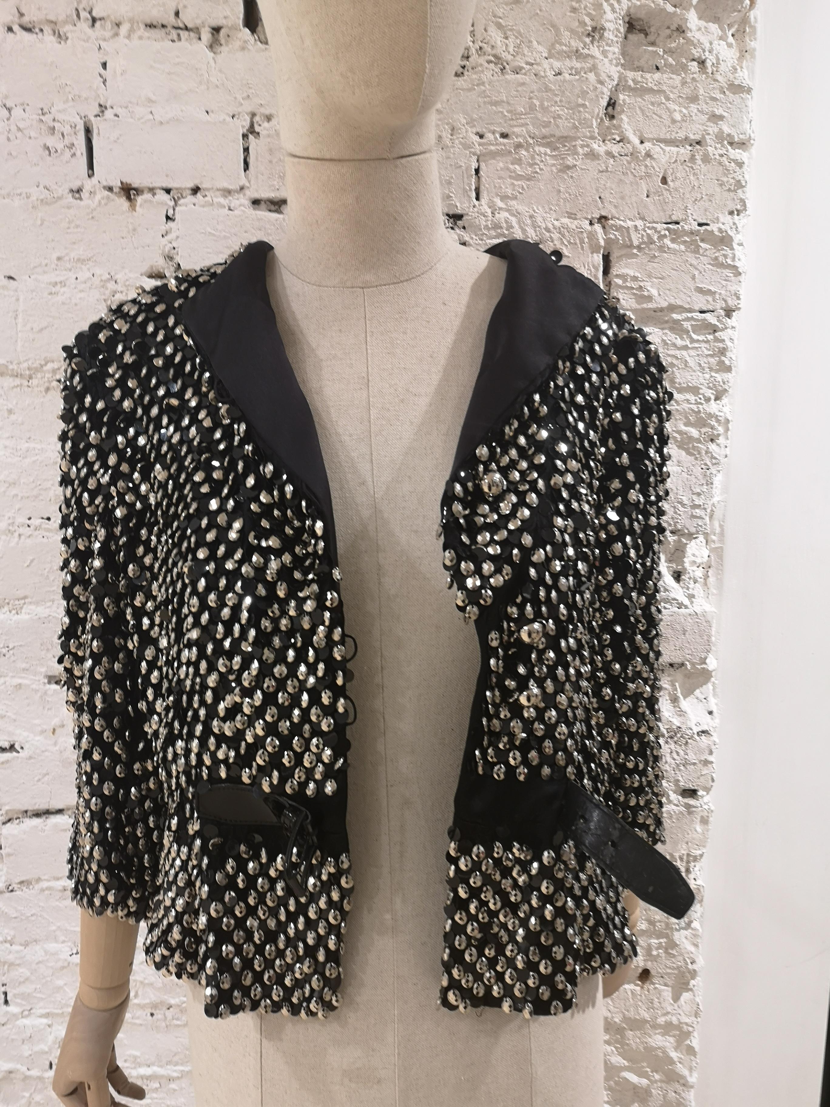 Emporio Armani Black silk jacket For Sale 11