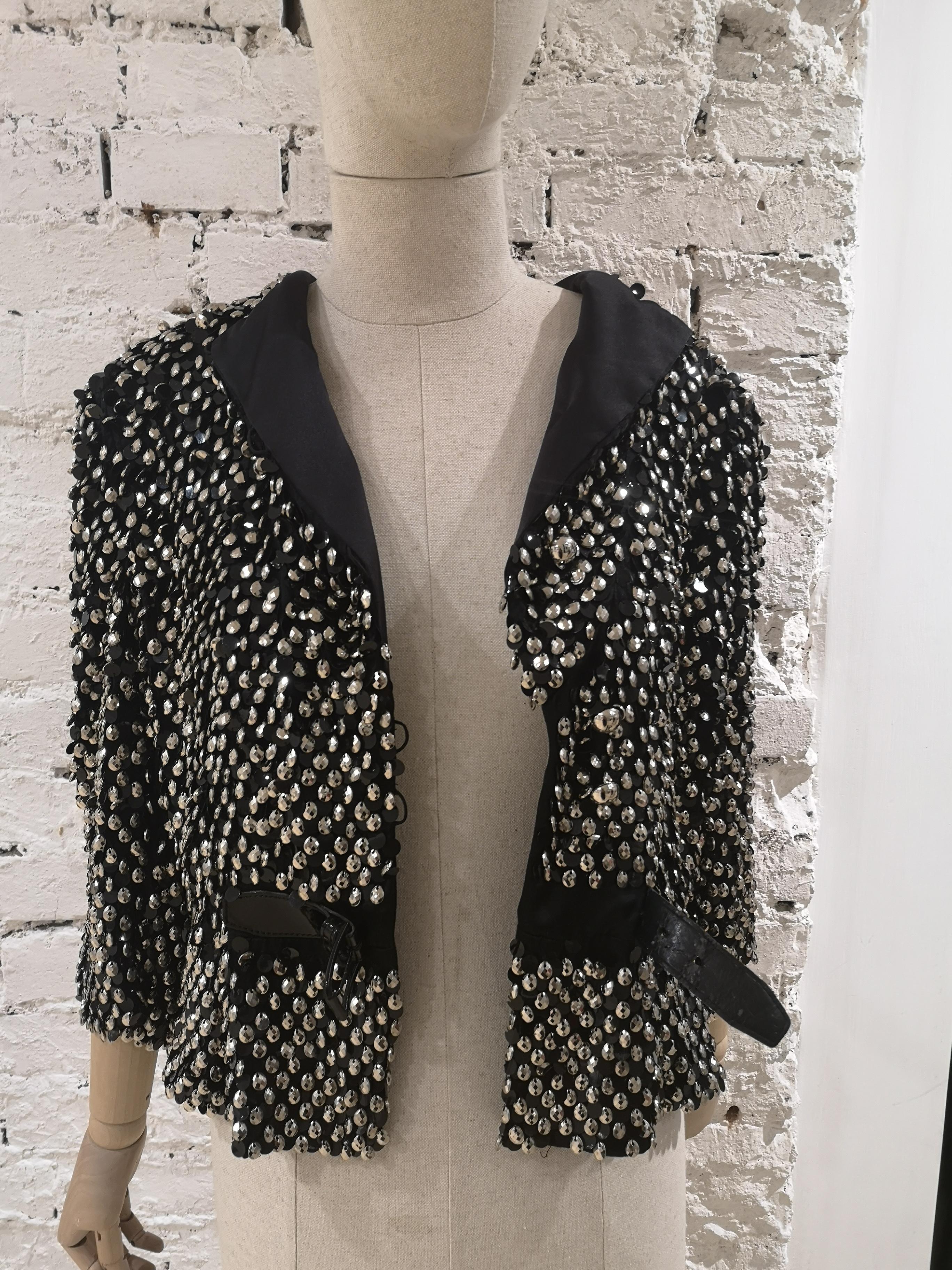 Emporio Armani Black silk jacket For Sale 12