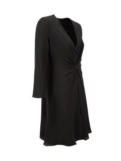 Emporio Armani Black Silk Shoulder Pad Mini Dress Size S