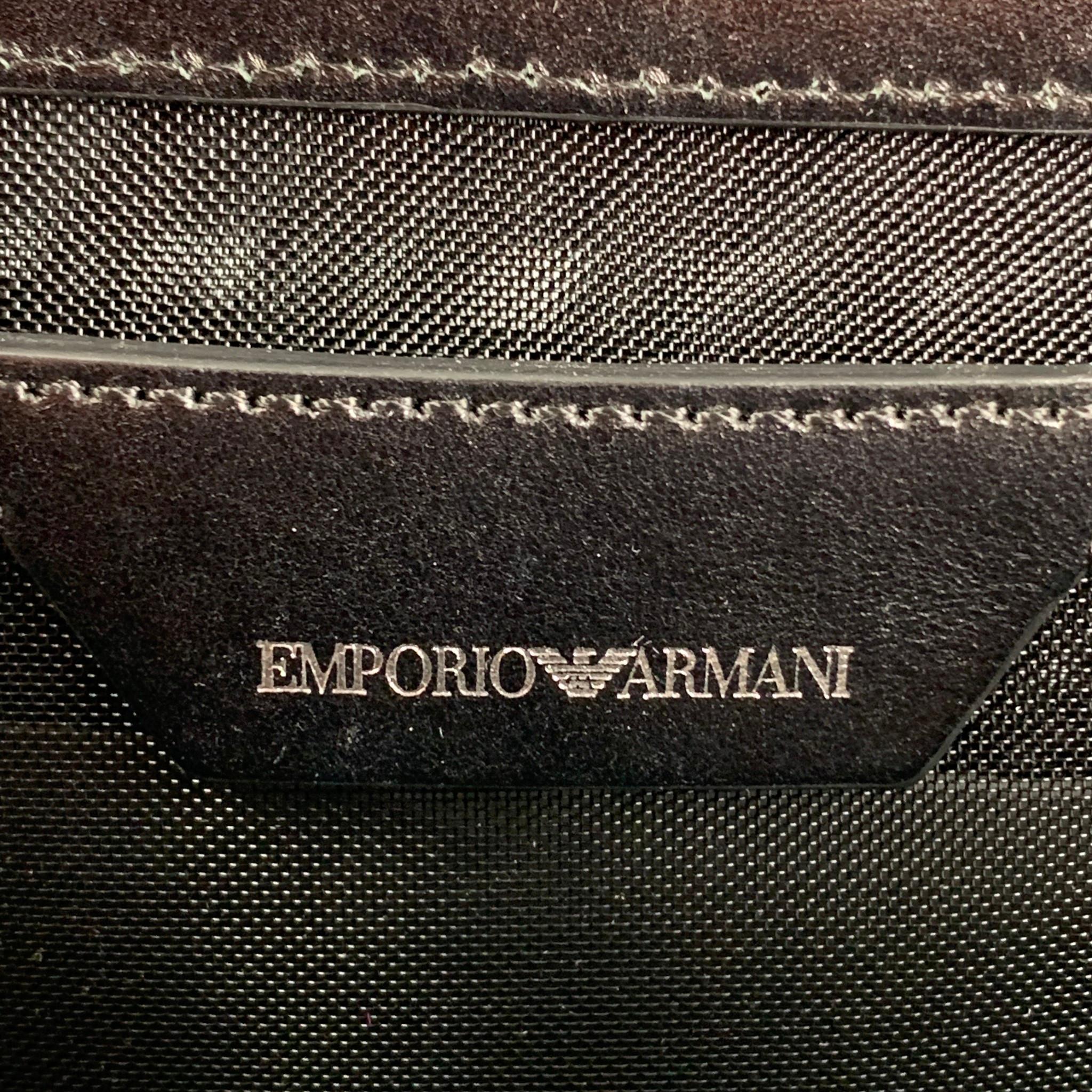 EMPORIO ARMANI Black Silver Mesh Leather Nylon Handbag 3