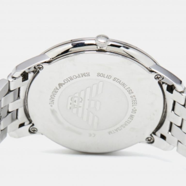 EMPORIO ARMANI Orologio da polso da uomo in acciaio nero retrò AR1744 41 mm 1