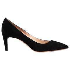 EMPORIO ARMANI - Décolleté con tacco medio in pelle scamosciata nera Taglia IT 36,5