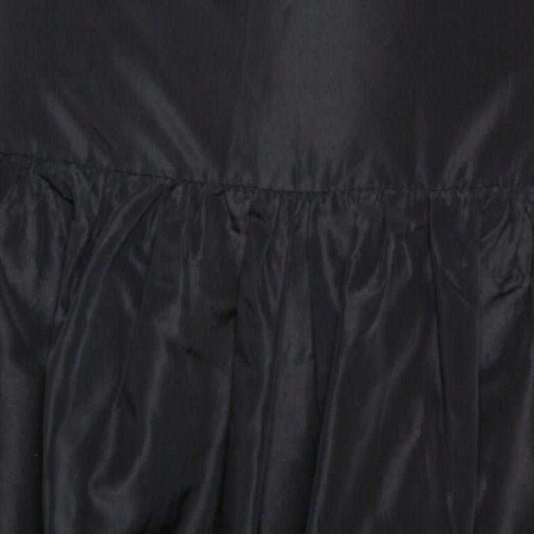 Emporio Armani Black Taffeta Gathered Short Skirt L In Good Condition For Sale In Dubai, Al Qouz 2