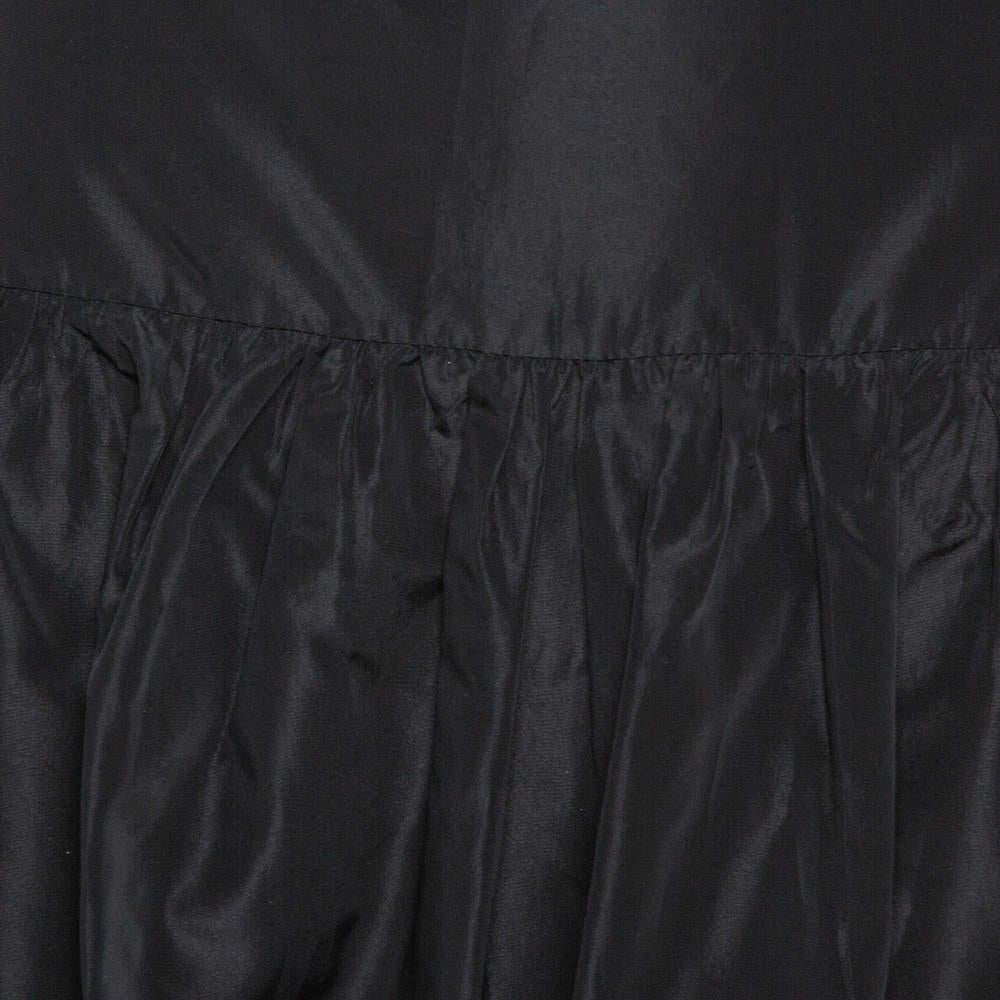 Women's Emporio Armani Black Taffeta Gathered Short Skirt L