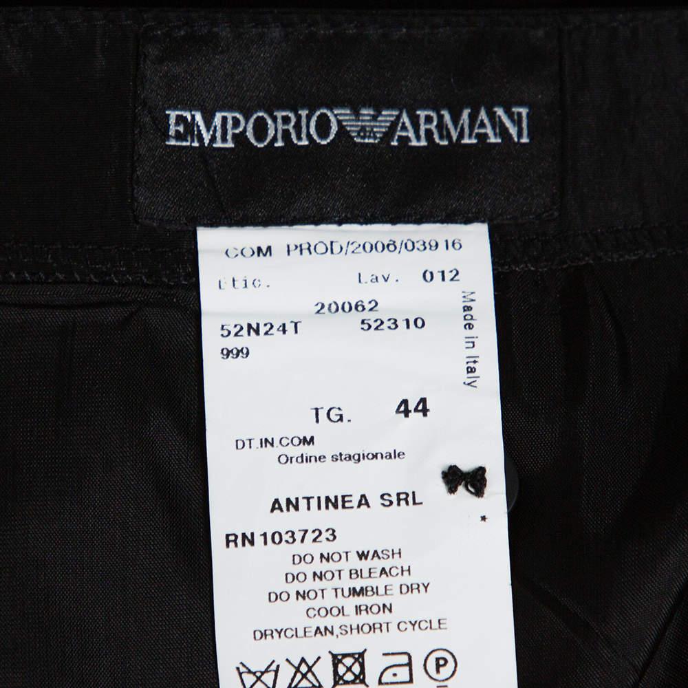 Emporio Armani Black Taffeta Gathered Short Skirt L 1