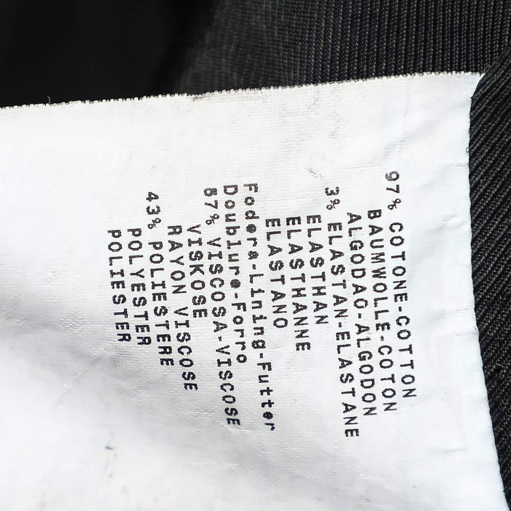 Women's Emporio Armani Black Textured Cotton Zip Front Jacket L For Sale