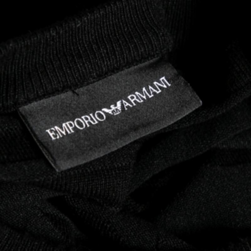 Uomo Emporio Armani Maglione girocollo a maniche lunghe in maglia nera XS in vendita