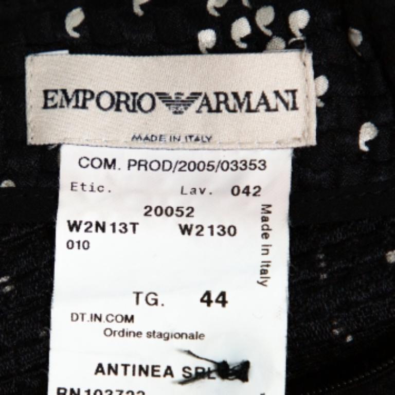 Women's Emporio Armani Black Textured Silk Tiered Short Skirt M For Sale