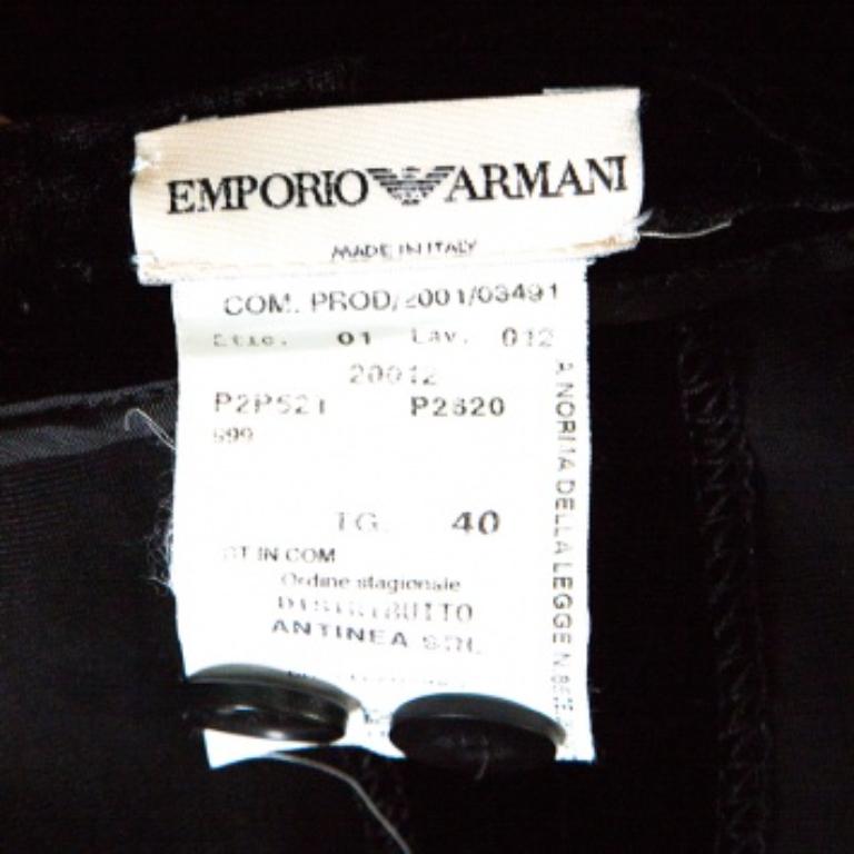 Donna Emporio Armani - Pantaloni con fondo a balze in velluto nero - S in vendita