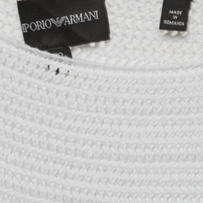 Emporio Armani Mini Dress svasato all'uncinetto bianco/nero S.S. White In condizioni buone a Dubai, Al Qouz 2