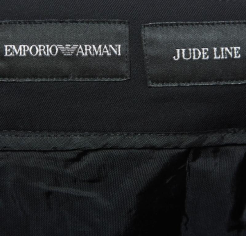 Emporio Armani Pantaloni neri in lana dal taglio regolare S In condizioni buone in vendita a Dubai, Al Qouz 2