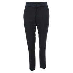Emporio Armani Schwarz Wolle Regular Fit Hose S