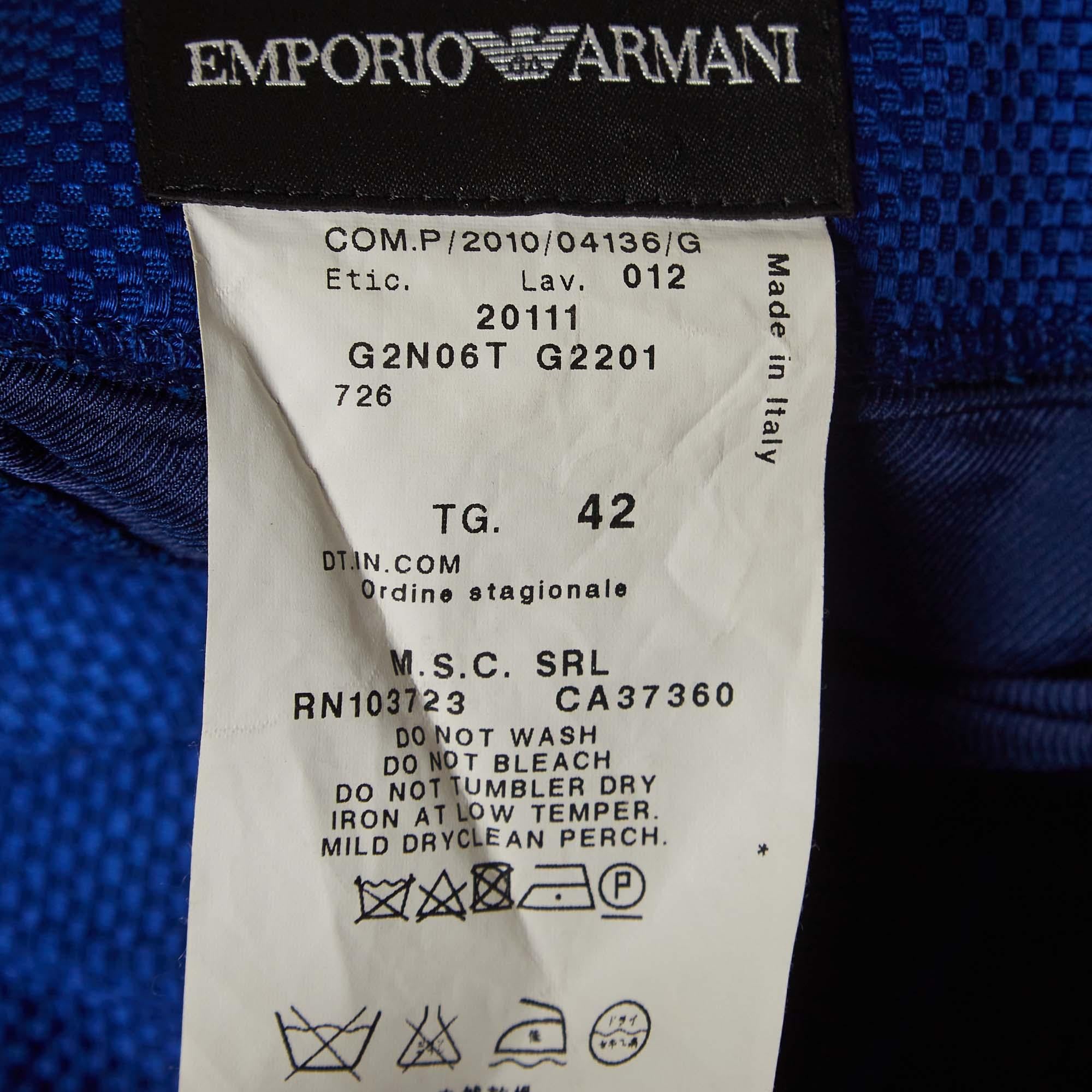 Emporio Armani - Jupe crayon en toile bleue M Pour femmes en vente