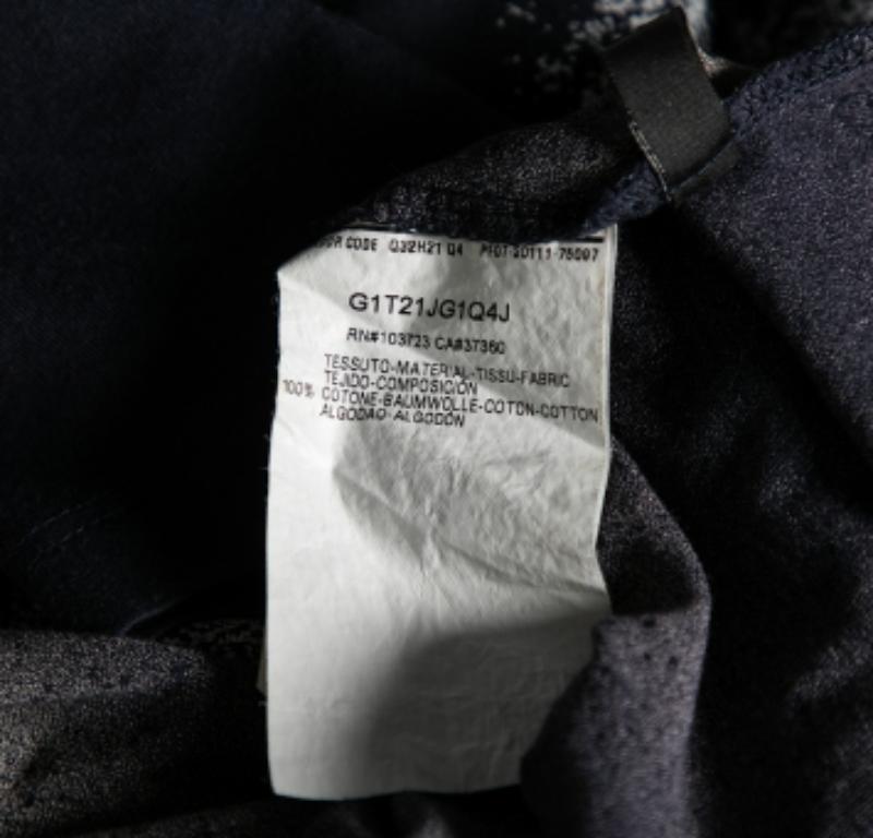 Emporio ARMANI Camiseta de manga corta estampada de algodón azul S Negro en venta