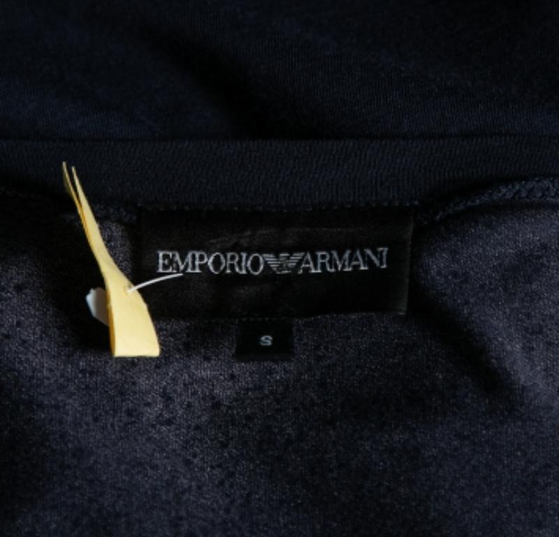 Emporio ARMANI Camiseta de manga corta estampada de algodón azul S en venta 1