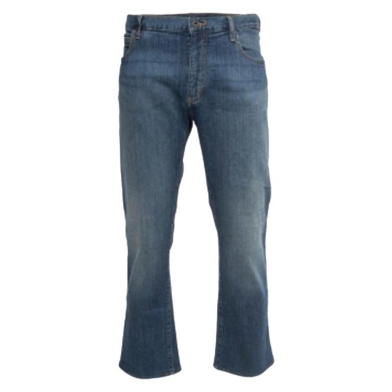Emporio Armani Blau Denim Straight Fit Jeans XXL/Taille 39"