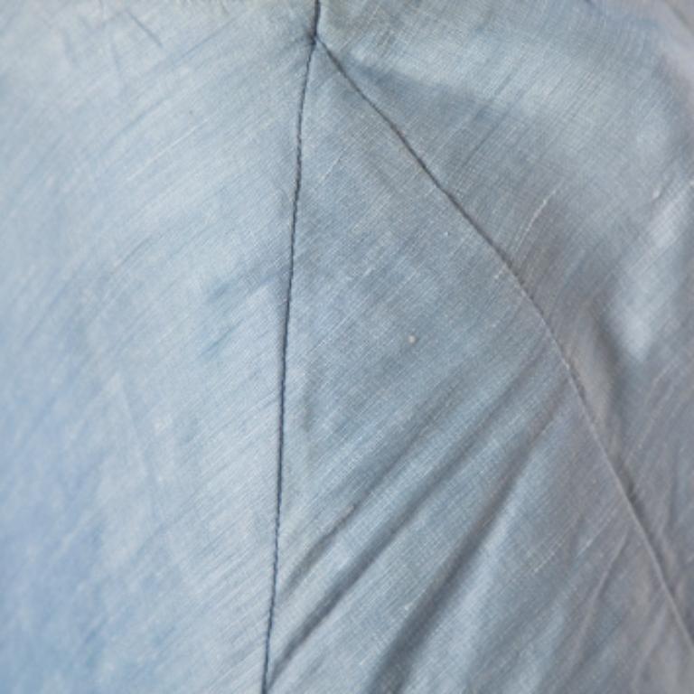 Emporio Armani Blue Linen & Silk Floral Applique Trim Detail Midi Skirt M For Sale 1