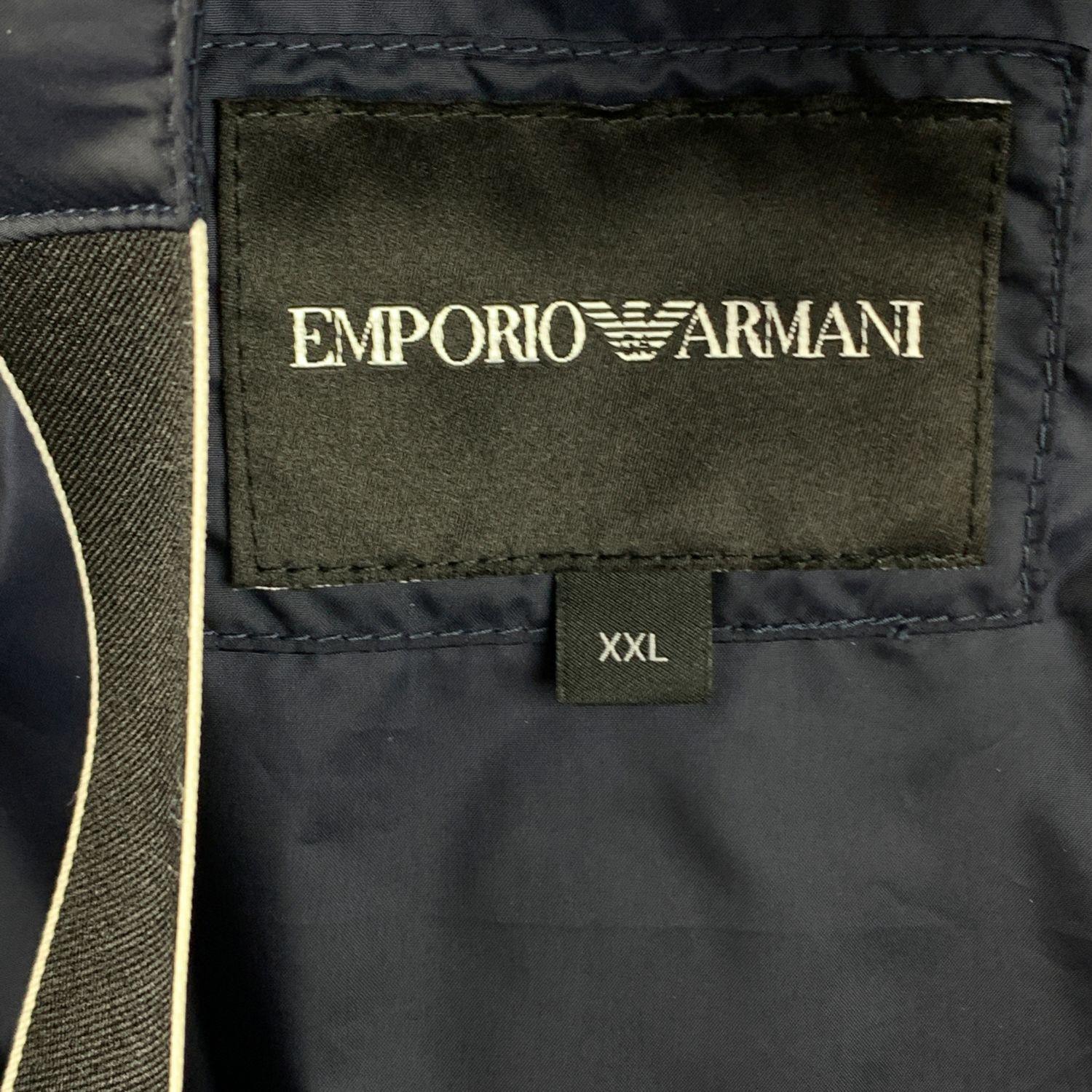 Black Emporio Armani Blue Padded Hooded Jacket with Suspenders Size XXL