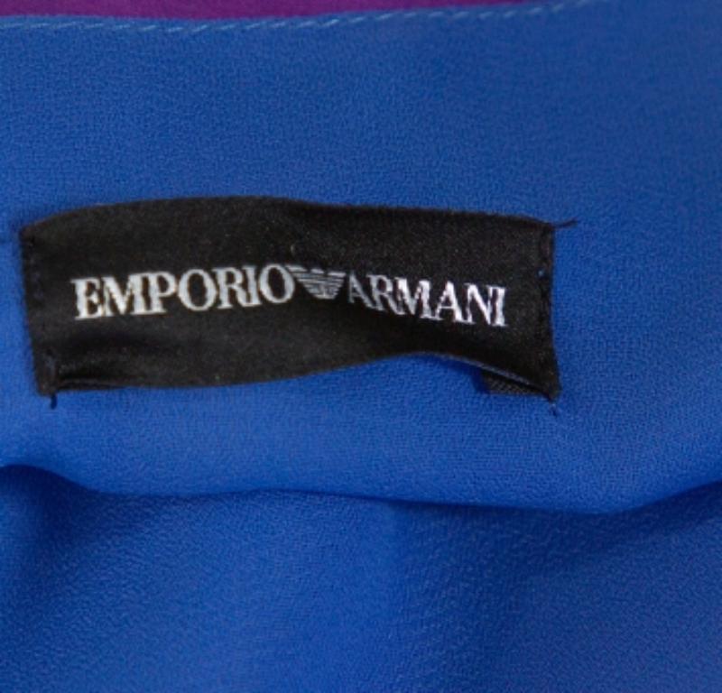 Emporio Armani Blue & Pink Gradient Print Silk Tunic L For Sale 1