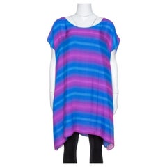 Emporio Armani Blue & Pink Gradient Print Silk Tunic L