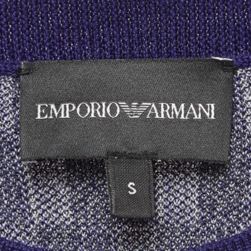 Emporio ARMANI Bleu Pull en laine imprimée à col ras du cou S Bon état - En vente à Dubai, Al Qouz 2