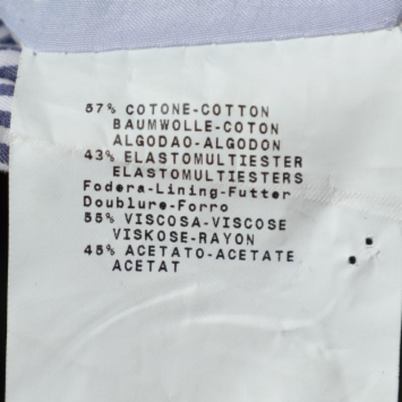 Emporio ARMANI Blazer recortado de algodón a rayas azul y blanco M en venta 1