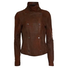 Emporio Armani, brown leather jacket