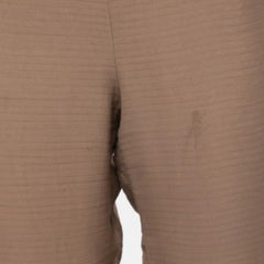 Emporio Armani Brown Linen Blend Buckle Hem Detail High Waist Trousers M