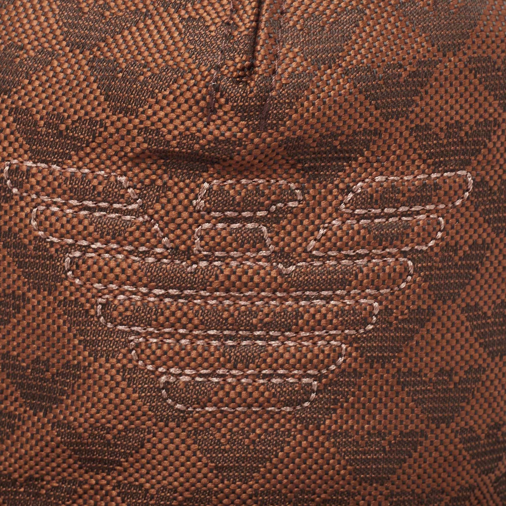 Men's Emporio Armani Brown Logo Jacquard Aquila Baseball Hat S For Sale