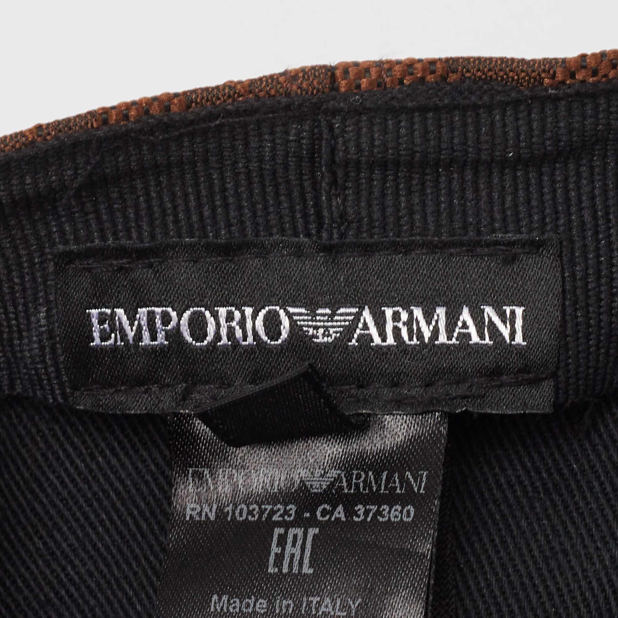 Emporio Armani Brown Logo Jacquard Aquila Baseball Hat S For Sale 1