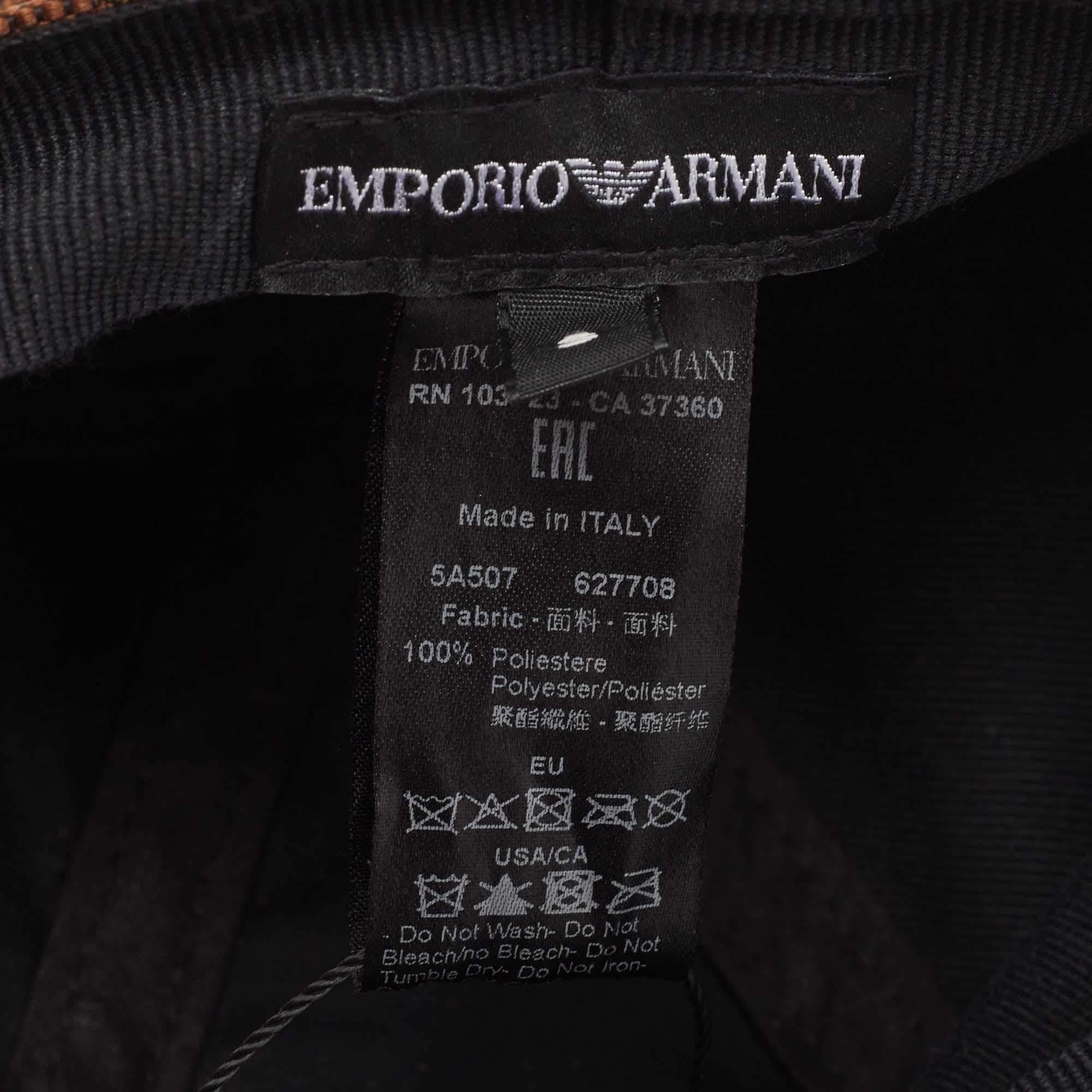 Emporio Armani Brown Logo Jacquard Aquila Baseball Hat S For Sale 3