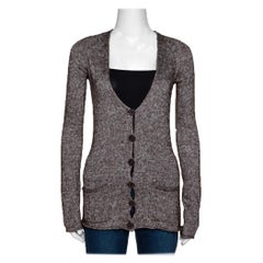Emporio Armani Cardigan in maglia marrone in misto mohair L.L.A.