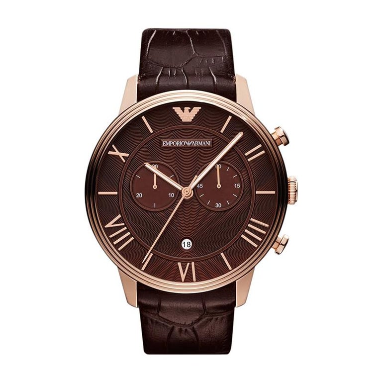 Emporio Armani Brown Steel Classic Chronograph AR1609 Men's Wristwatch ...