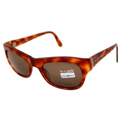 Emporio Armani Brown Tortoise Acetate Wayfarer Sunglasses circa 1990s
