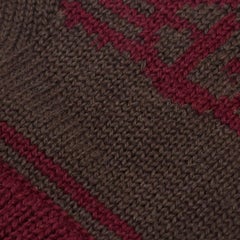 Emporio Armani Burgundy & Beige Wool Gloves