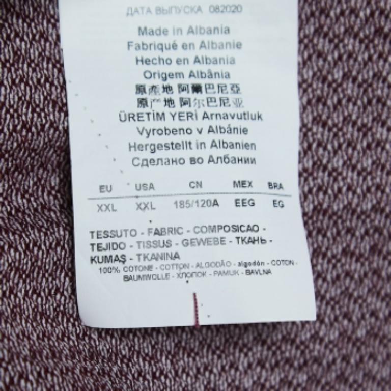 Uomo Emporio Armani Polo in cotone bordeaux a fantasia XXL in vendita