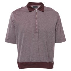 Emporio Armani Polo in cotone bordeaux a fantasia XXL
