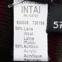 Emporio Armani Burgundy Wool Beanie 57 cm