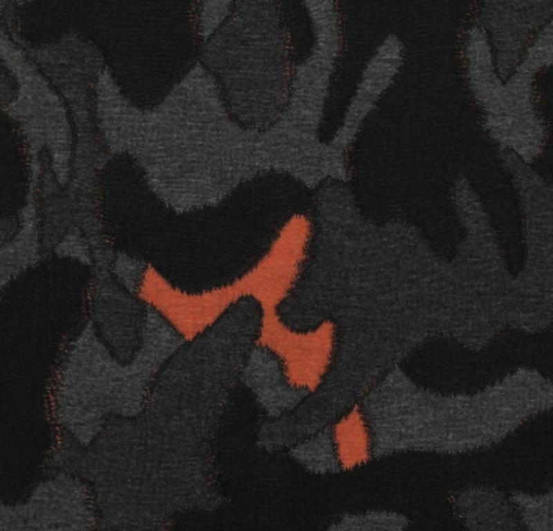 Emporio Armani Charcoal Grey Camouflage Intarsia Knit Crewneck Sweater XL In Good Condition For Sale In Dubai, Al Qouz 2