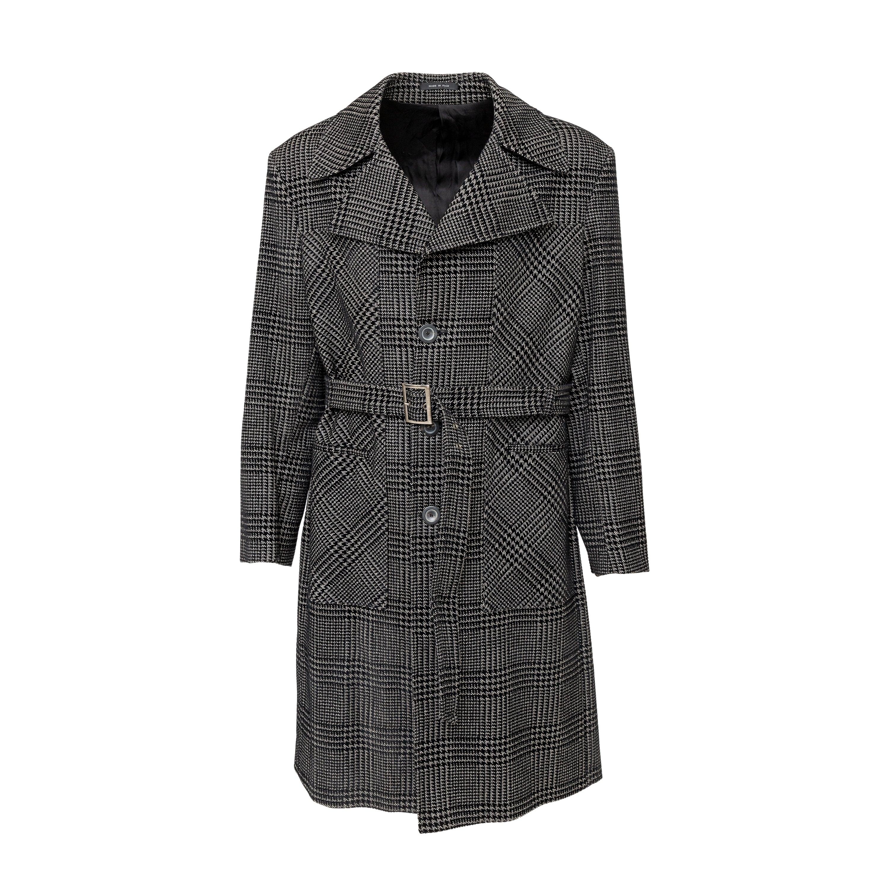 Emporio Armani Checkered Long Coat - '10s For Sale