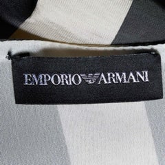 Emporio Armani Cream/Black Striped Silk Blend Top S