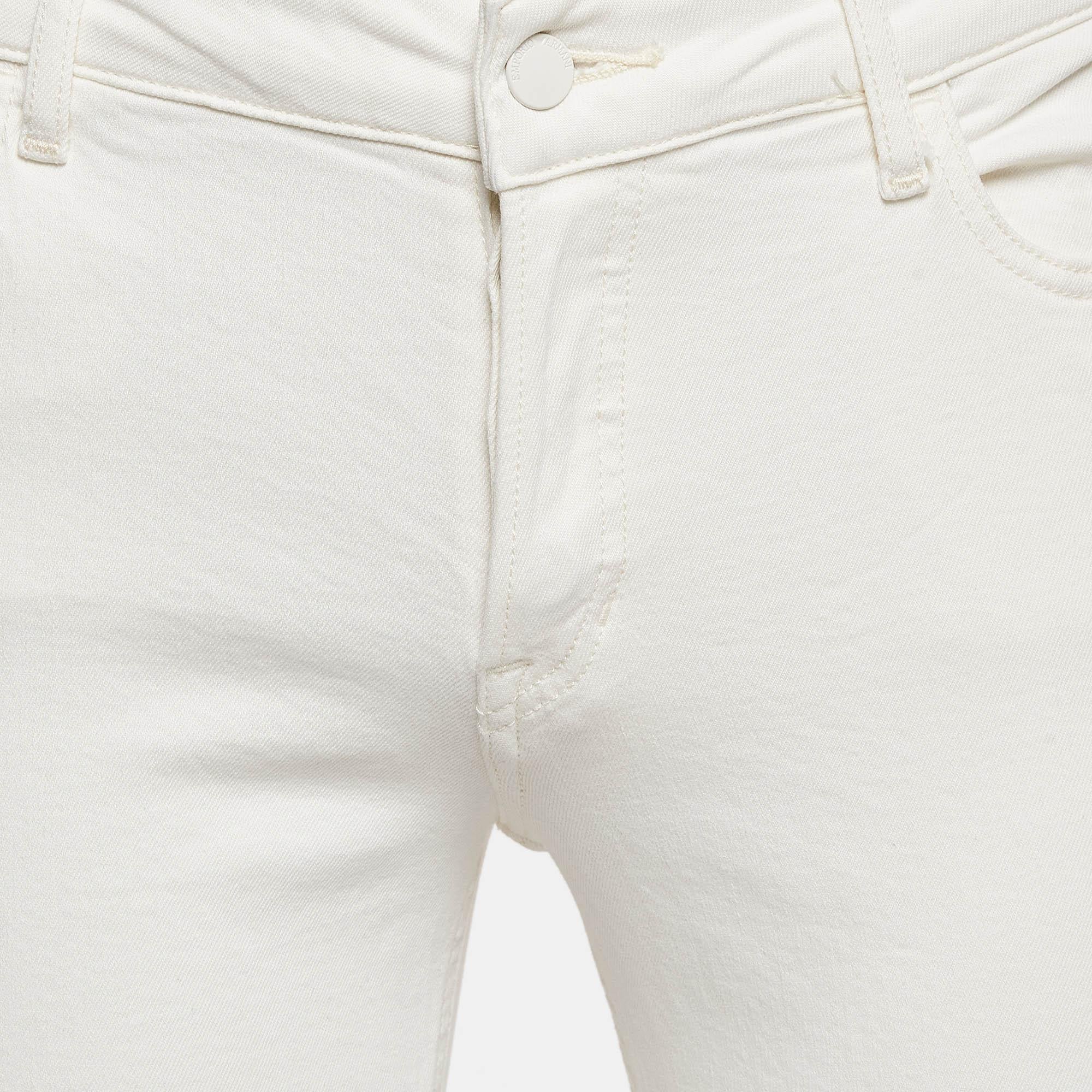 EMPORIO ARMANI Vaqueros Crema Slim Fit S Cintura 27 Gris en venta