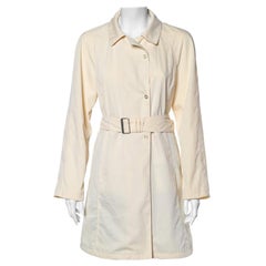 Emporio Armani Crema Cappotto doppio petto con cintura S