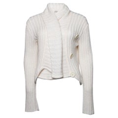 Emporio Armani, cardigan in maglia color crema