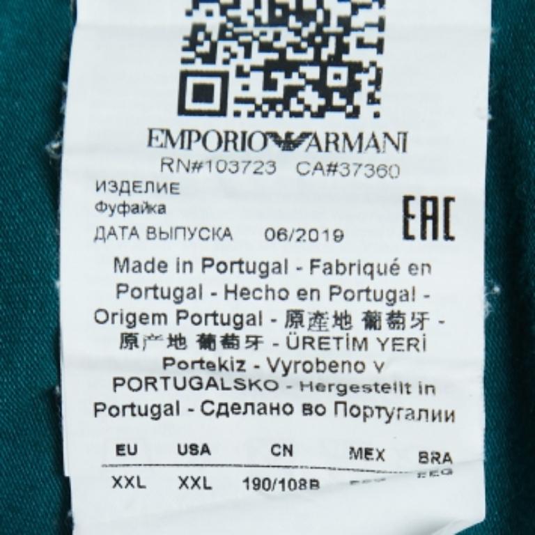 Emporio ARMANI Camiseta de media manga de algodón verde oscuro con logotipo XXL Verde en venta